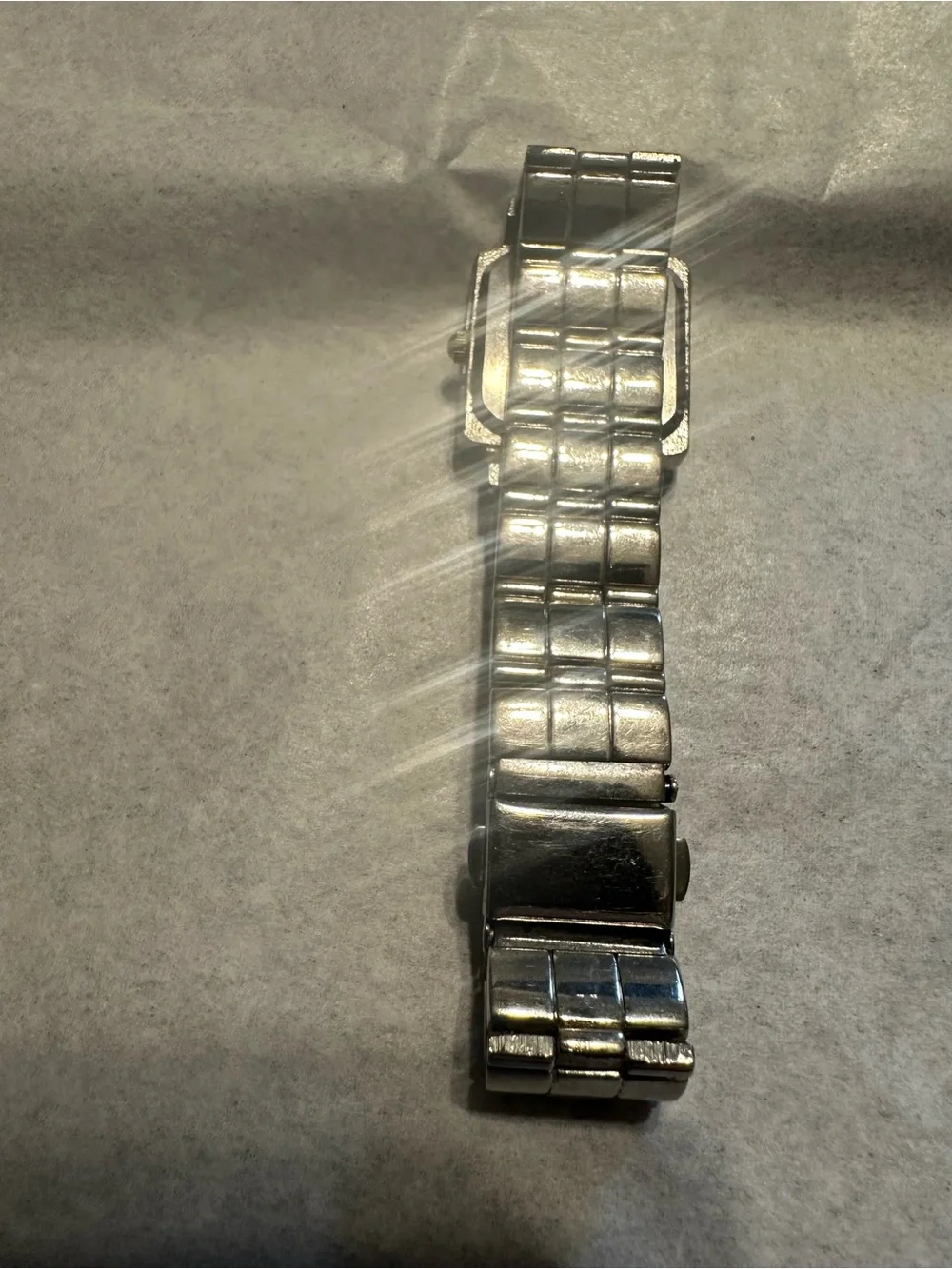 Collezio Silver-Tone Square Quartz Watch | Crystal Accent Bezel | Japan Movement